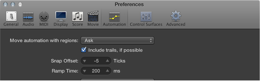 Figure. Automation preferences.