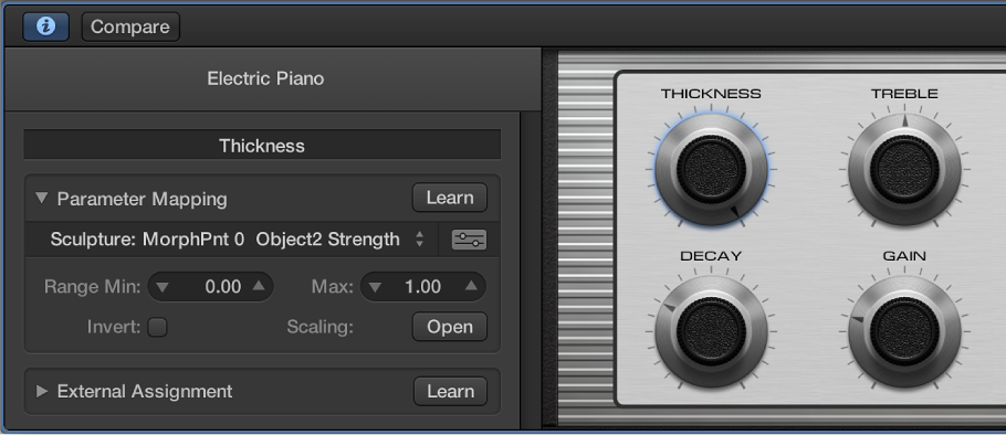 Figure. Smart Control inspector, showing Parameter Mapping area
