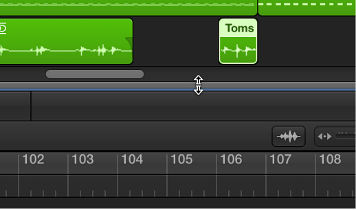 Figure. Loop Browser showing the Resize bar.