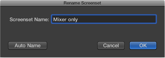 Figure. Rename Screenset dialog.