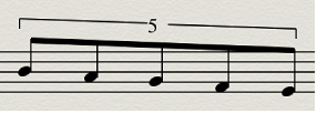 Figure. Example of a five tuplet.