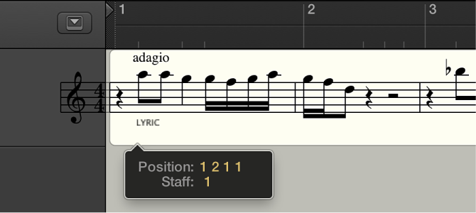 Figure. Adding lyrics to a score.