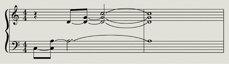 Figure. Result in Score Editor when No Overlap is activated.