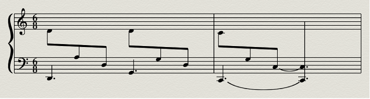 Figure. Cross-staff beaming example.