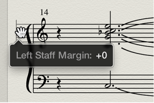 Figure. Layout tool over left margin of staff system.