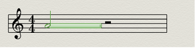 Figure. Note duration bar in the Score Editor.