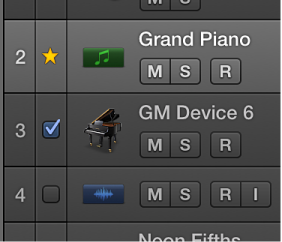Figure. Checkboxes for tracks to match the groove track.