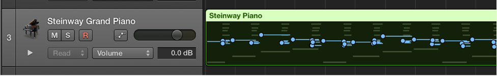 Figure. Showing MIDI Draw in the Tracks area.