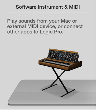Figure. Selecting the Software Instrument & MIDI button in the New Tracks dialog.