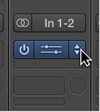 Figure. Holding the pointer over the rightmost part of an Effect slot, to choose a different plug-in.