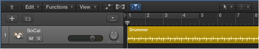 Figure. Drummer region in the Tracks area.