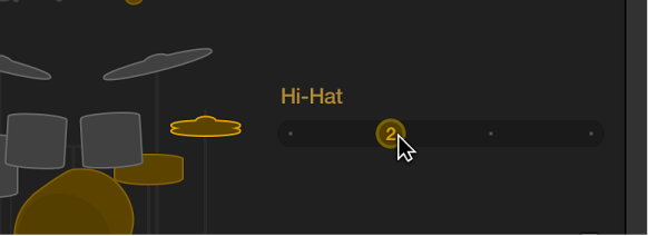 Figure. Choosing a Hi-Hat pattern variation.