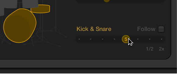 Figure. Choosing a kick and snare pattern variation.