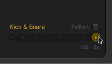 Figure. Choosing double time variation for kick and snare.