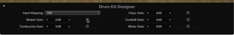 Figure. The additional parameters in Drum Kit Designer.