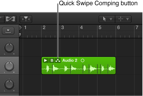 Figure. Pointing out the Quick Swipe Comping button.