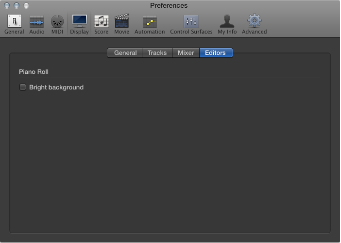 Figure. Editors Display preferences.