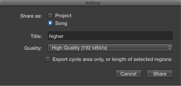 Figure. AirDrop dialog.