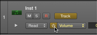 Figure. Showing Volume Automation On/Off button.
