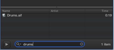 Figure. Search field in the Media Browser.
