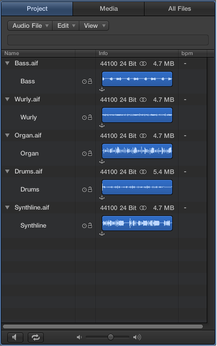 Figure. Project Audio Browser.