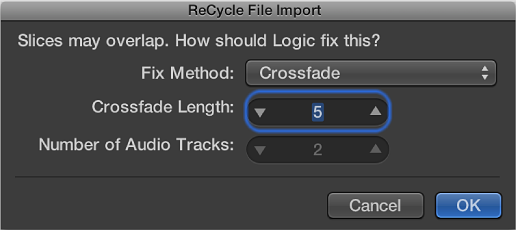 Figure. ReCycle File Import dialog.