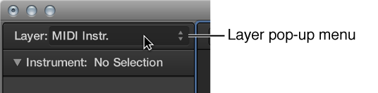 Figure. Layer pop-up menu showing the current layer.