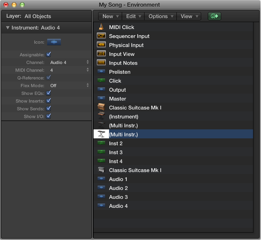 Figure. Environment window showing the All Objects layer.