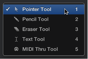 Figure. Environment window Tool menu.