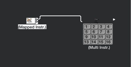 Figure. Connecting a cable between two objects.