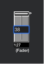 Figure. Showing how to input a number on a fader object.