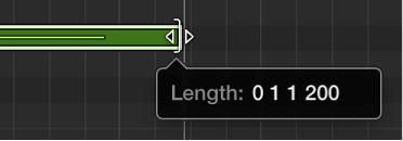 Figure. Resizing note by dragging right edge in Piano Roll Editor.