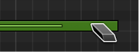 Figure. Deleting note in Piano Roll Editor with Eraser tool.