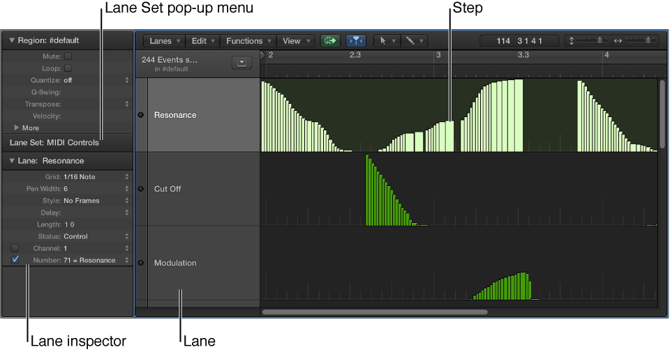 Figure. Step Editor window showng main elements.