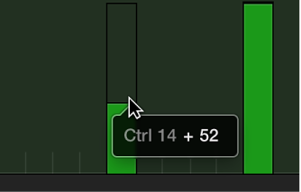Figure. Dragging vertically on an event beam.