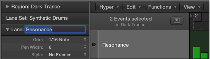 Figure. Lane name field.