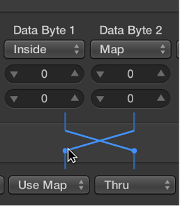 Figure. Pointing to the dots on lines between Selection Conditions and Operations areas.
