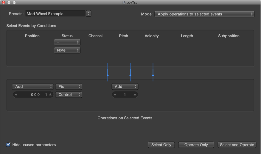 Figure. Transform window.