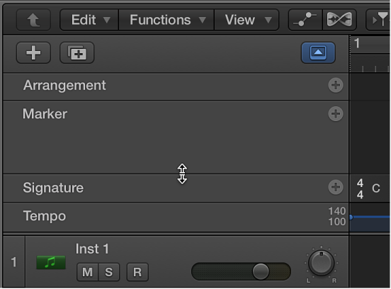 Figure. Global tracks being resized.