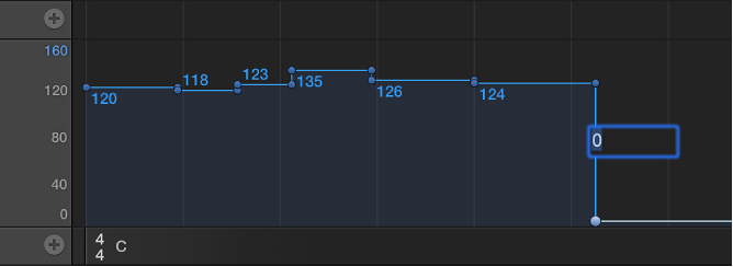 Figure. Typing tempo bpm value in text field.