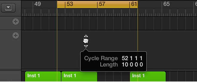 Figure. Dragging the cycle area to the Marker track.