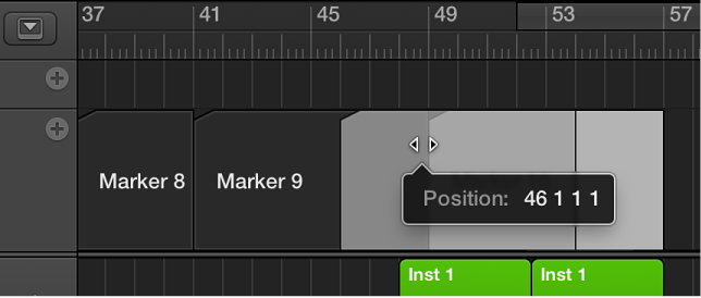 Figure. Marker being dragged while holding down Option key.