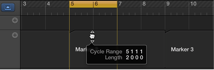 Figure. Dragging the cycle area onto a marker.