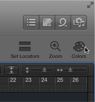 Figure. Showing the Colors button in the toolbar.