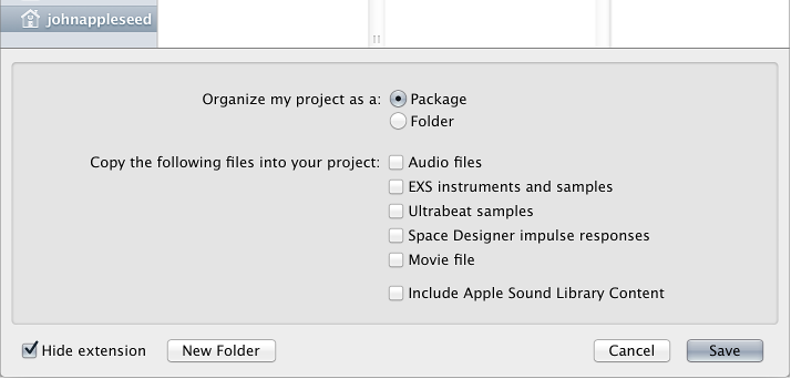 Figure. Checkboxes at the bottom of the Save As dialog, for selecting different assets to save in the project.