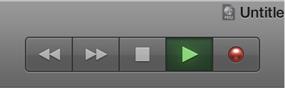 Figure. Transport buttons, showing Play button selected.