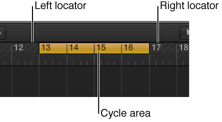 Figure. Bar ruler with cycle area between the left and right locators.
