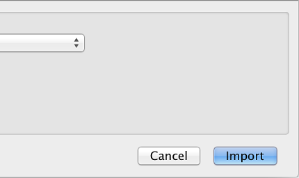 Figure. Import button in the Import dialog.