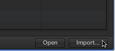 Figure. Import button in the Browser pane.