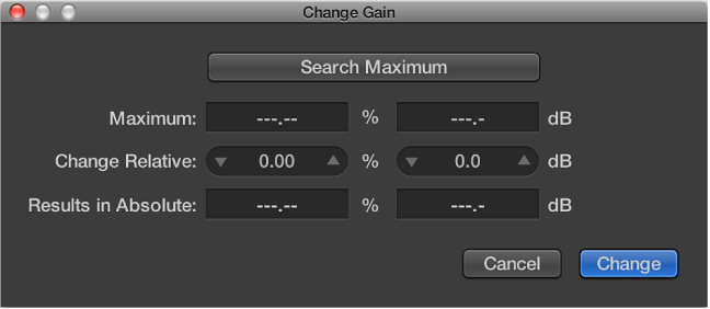 Figure. Change Gain dialog.